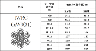 IWRC 6×WS（31）